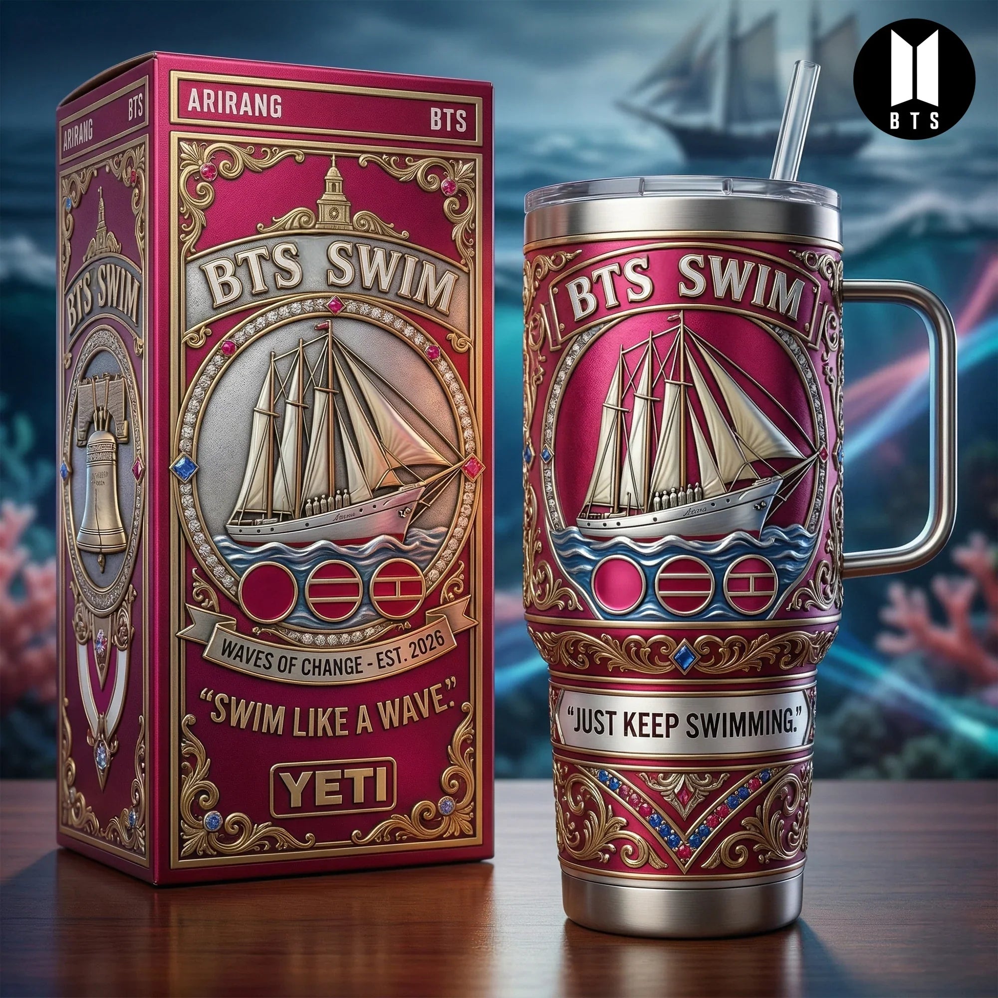 BTS 40oz Tumbler With Handle LNTH